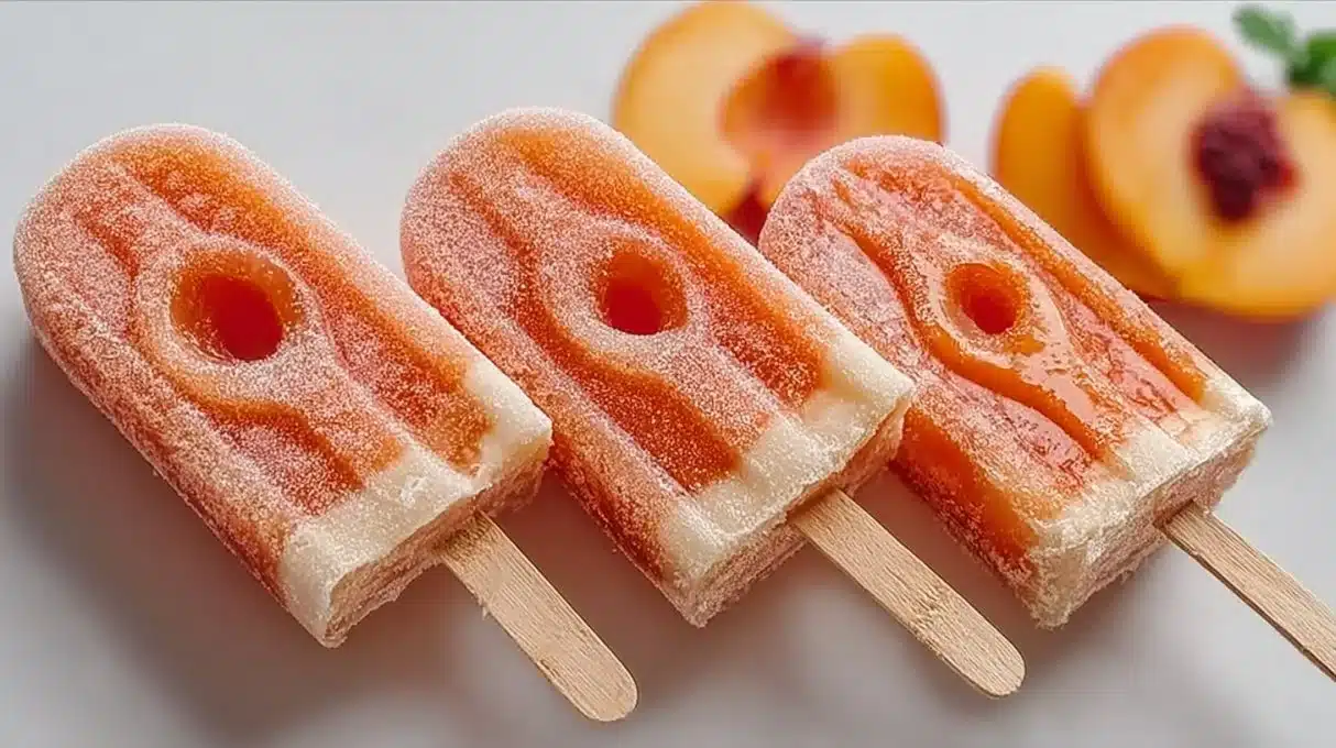 Quick and Easy Frozen Yogurt Peach Ring Pops